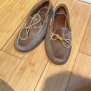Men’s blue loafers brown